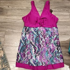 NWT No No Cat Women's One Piece Swimsuit Sz XXL w/removeable Bra Pads